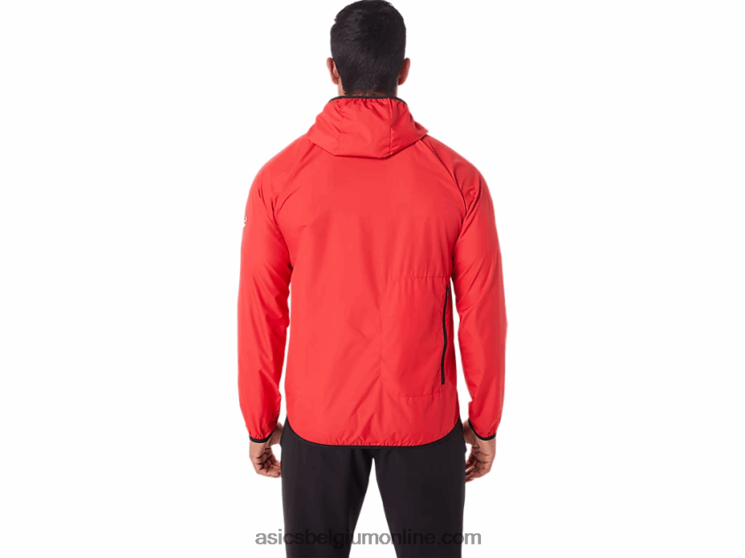 opvouwbare jas voor heren V6HXR21822 elektrisch rood/zwart Asics