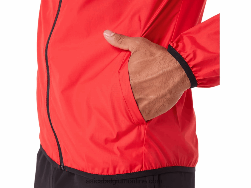 opvouwbare jas voor heren V6HXR21822 elektrisch rood/zwart Asics