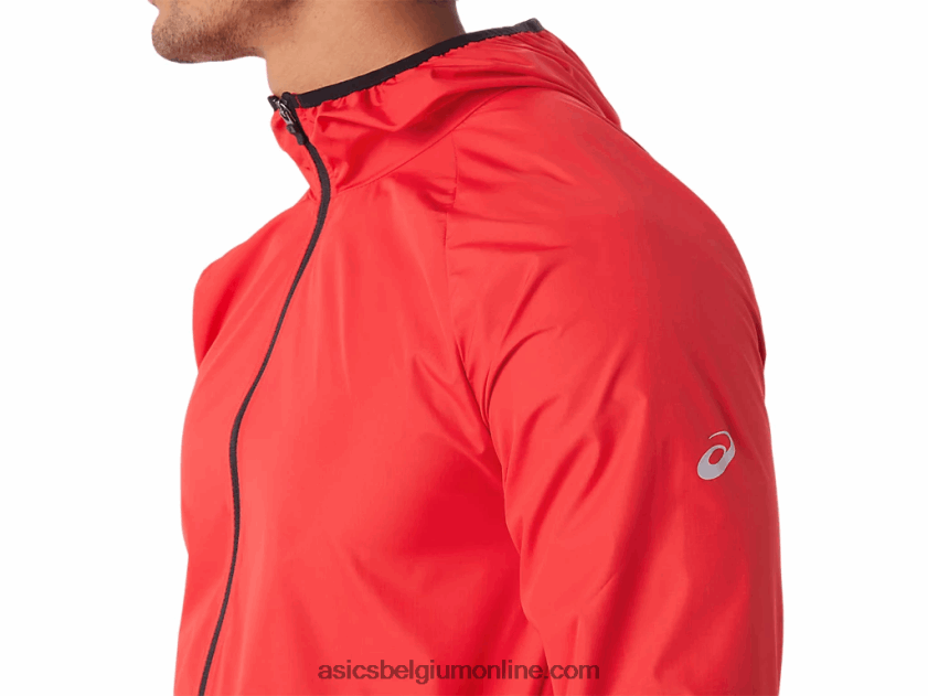 opvouwbare jas voor heren V6HXR21822 elektrisch rood/zwart Asics
