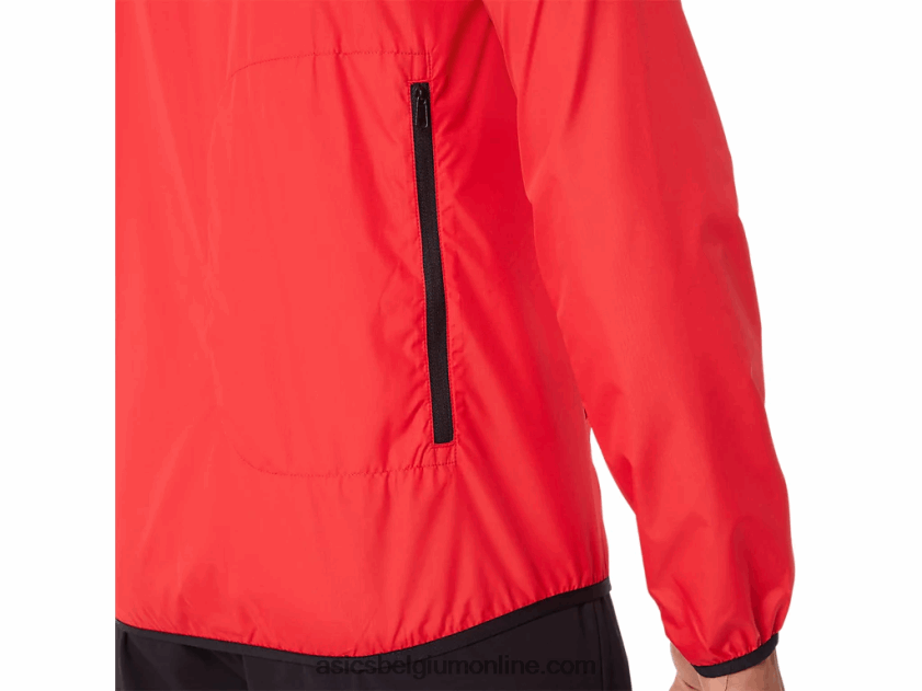 opvouwbare jas voor heren V6HXR21822 elektrisch rood/zwart Asics