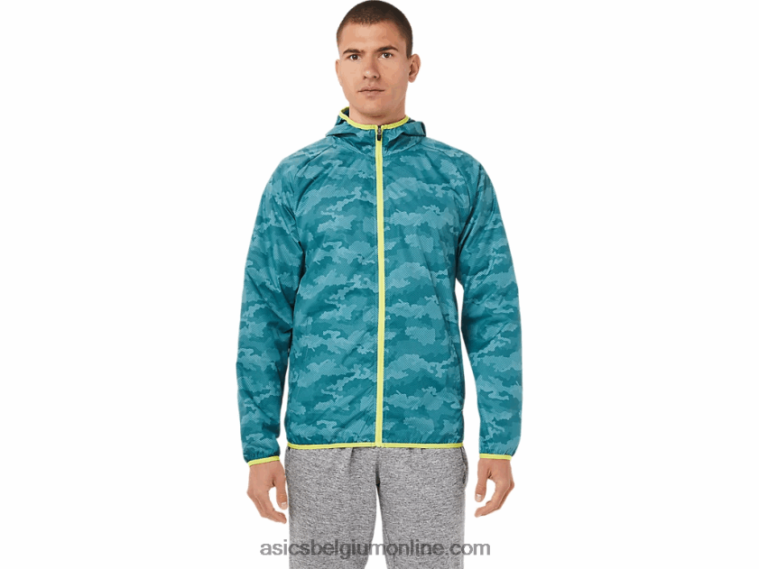 opvouwbare jas voor heren V6HXR21893 mistige dennenprint/zure yuzu Asics