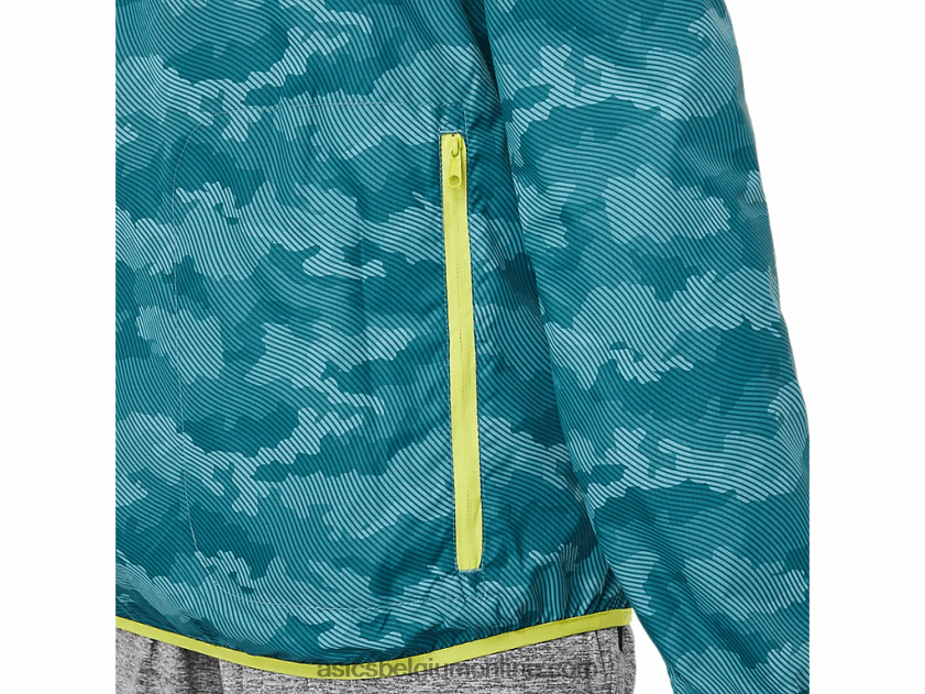 opvouwbare jas voor heren V6HXR21893 mistige dennenprint/zure yuzu Asics
