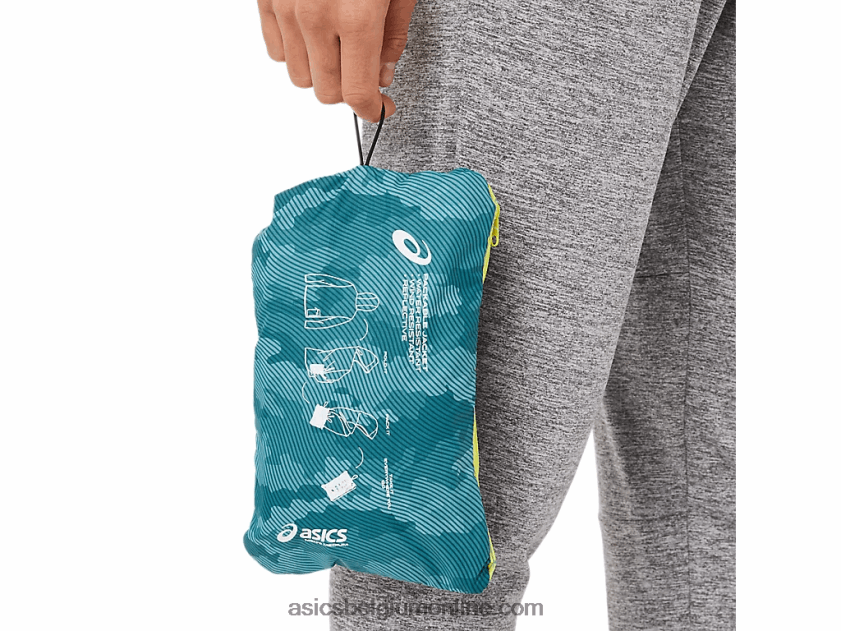 opvouwbare jas voor heren V6HXR21893 mistige dennenprint/zure yuzu Asics