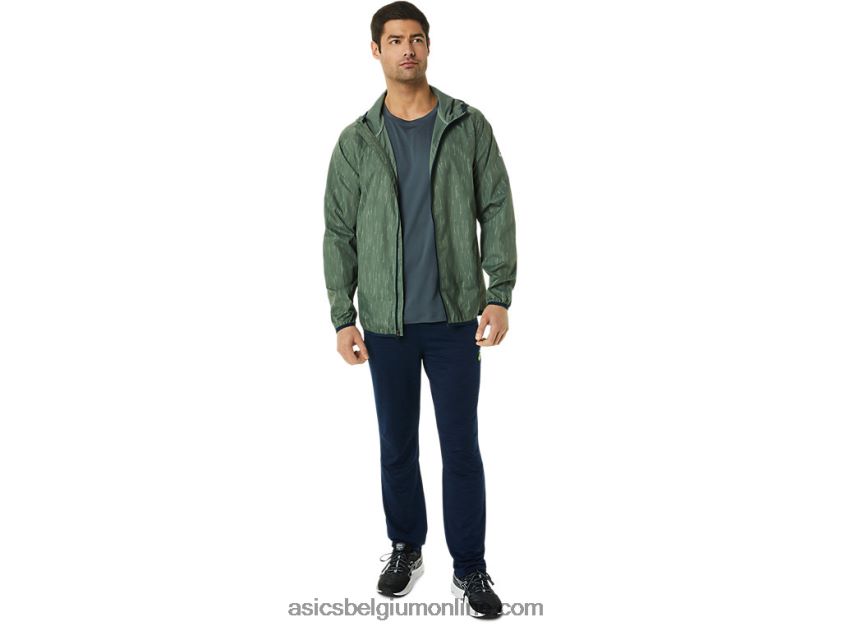 opvouwbare jas voor heren V6HXR2793 korstmos groene print/frans blauw Asics