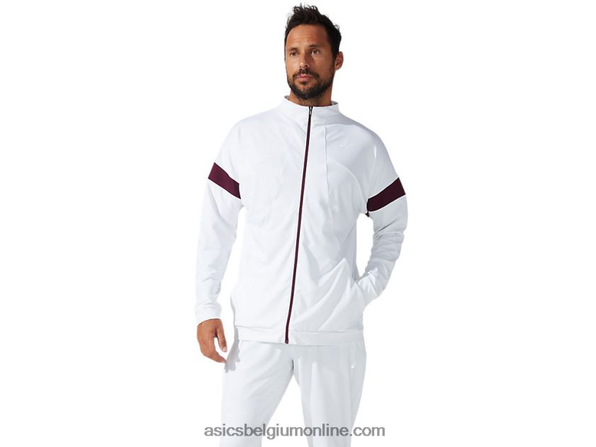 trainingsjack voor heren V6HXR21785 schitterend wit/diep mars Asics