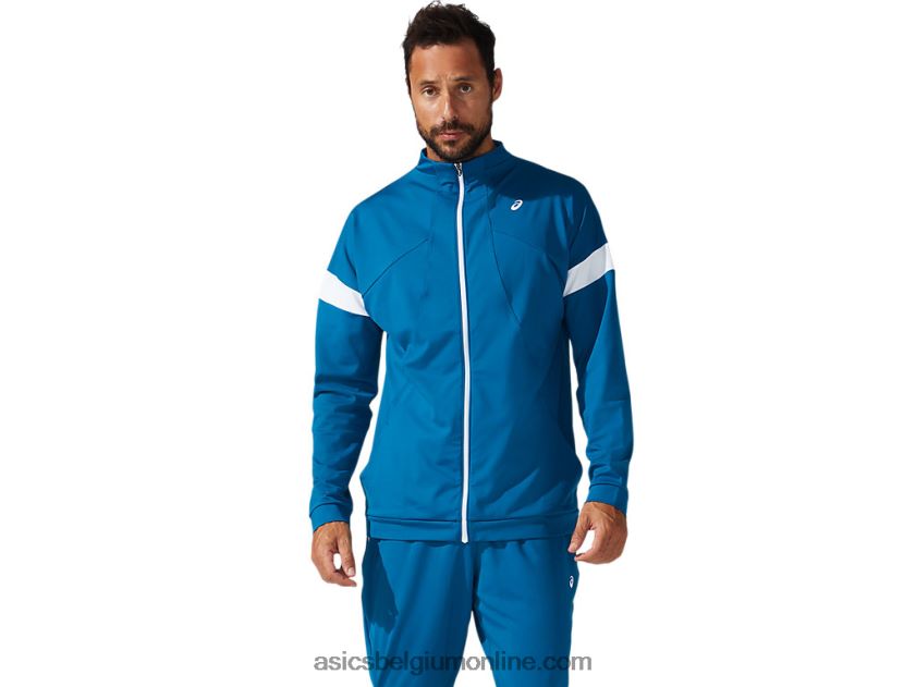 trainingsjack voor heren V6HXR21796 diepzee groenblauw/briljant wit Asics