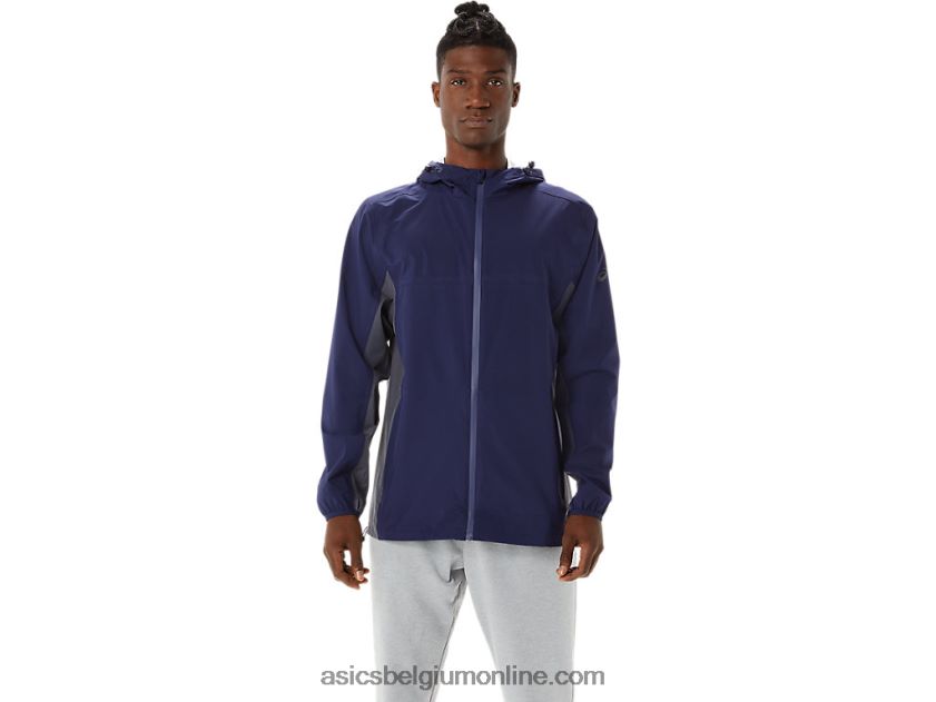 waterdichte jas voor heren V6HXR21401 peacoat/drager grijs Asics