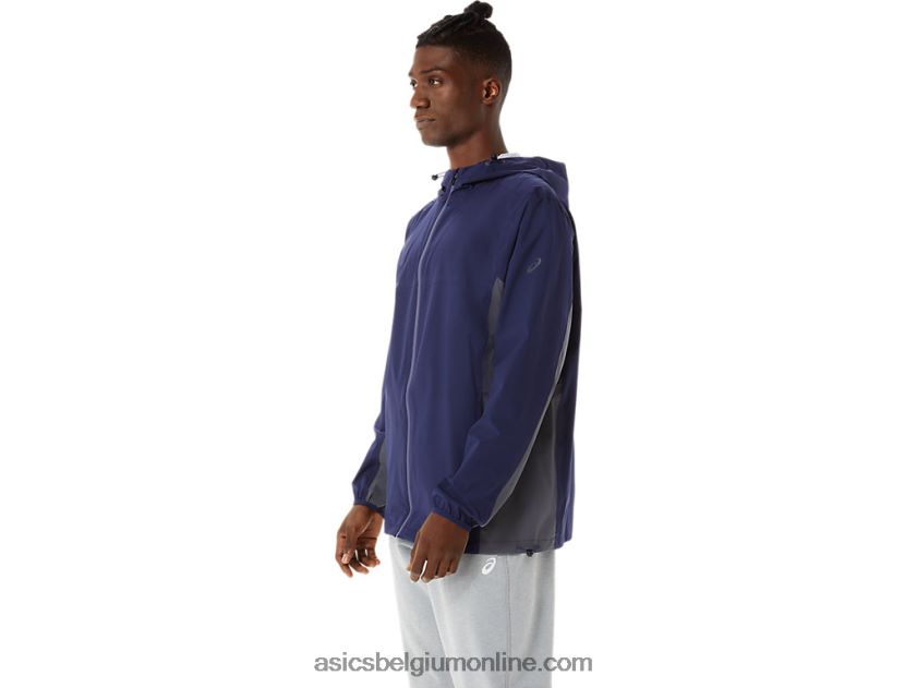 waterdichte jas voor heren V6HXR21401 peacoat/drager grijs Asics