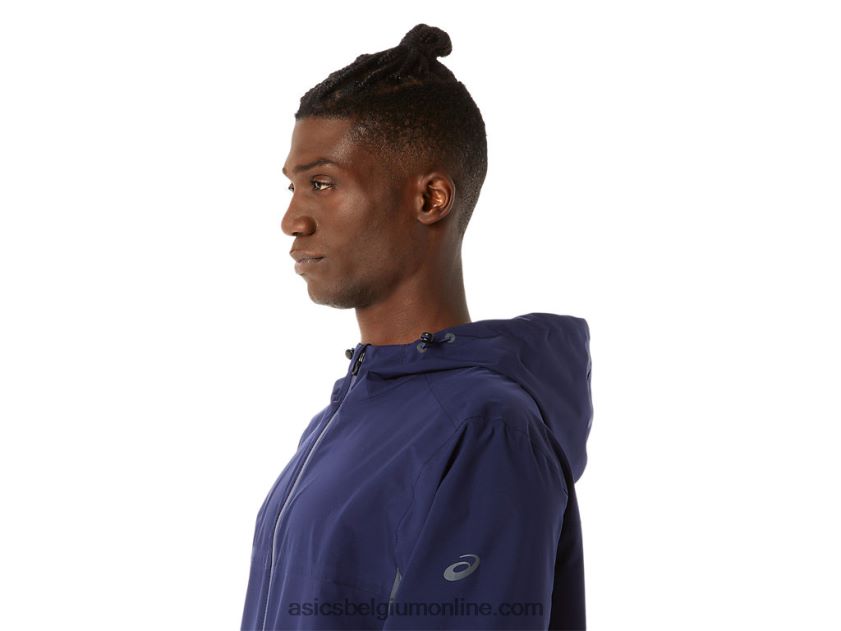 waterdichte jas voor heren V6HXR21401 peacoat/drager grijs Asics