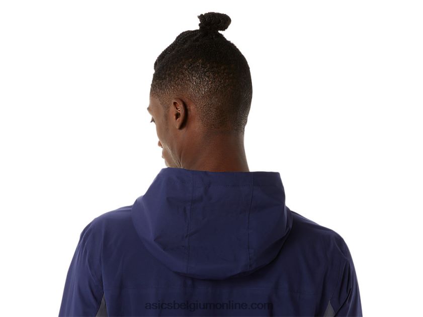 waterdichte jas voor heren V6HXR21401 peacoat/drager grijs Asics