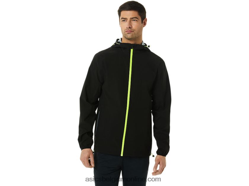 waterdichte jas voor heren V6HXR21403 performance zwart/hazard groen Asics