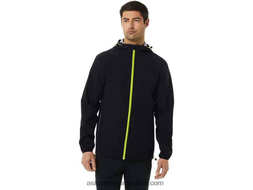 waterdichte jas voor heren V6HXR2231 performance zwarte/limoenschil Asics