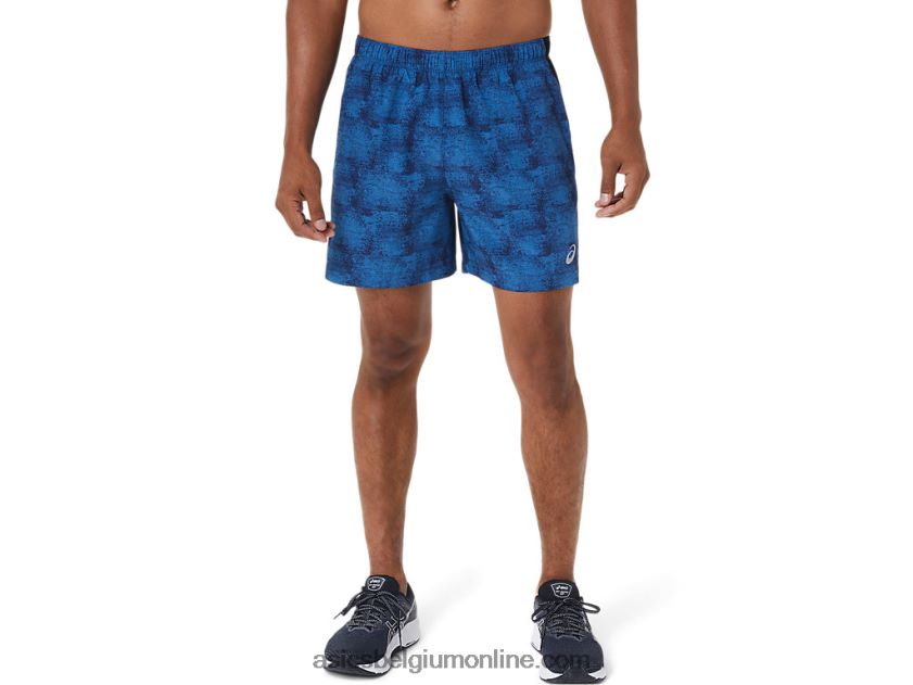 5in pr lyte short voor heren V6HXR21040 tie dye blauwe print/perf zwart Asics