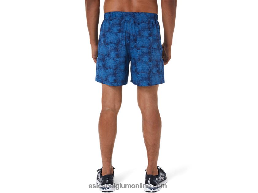 5in pr lyte short voor heren V6HXR21040 tie dye blauwe print/perf zwart Asics