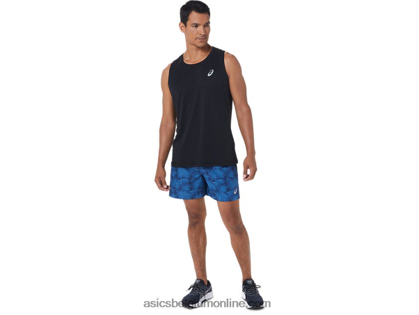 5in pr lyte short voor heren V6HXR21040 tie dye blauwe print/perf zwart Asics