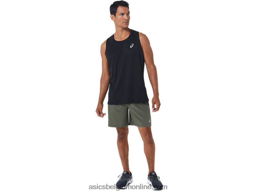 7in pr lyte short voor heren V6HXR21022 mantel groen htr/perf zwart Asics