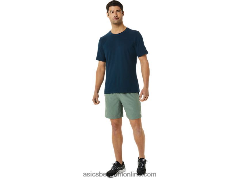 7in pr lyte short voor heren V6HXR21362 korstmos groene print/frans blauw Asics