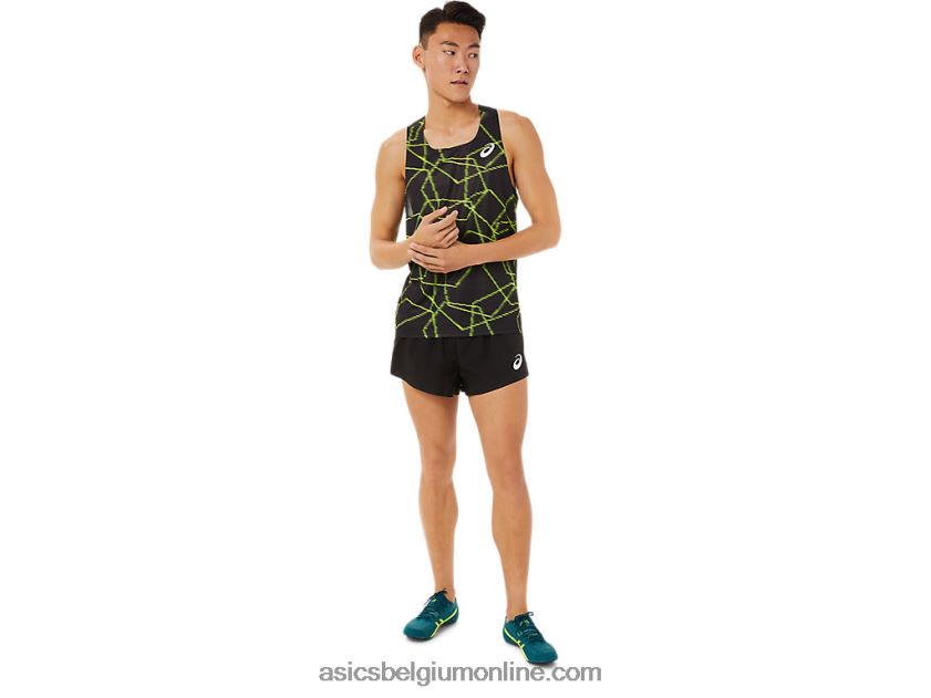 geweven short van lichte mesh voor heren V6HXR21399 prestatie zwart Asics