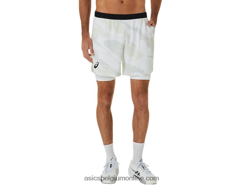 heren match graphic 7in het kort V6HXR2476 briljant wit Asics