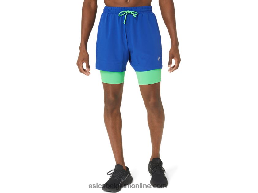 heren nieuwe sterke hergebruikte run short V6HXR220 koninklijk/spoor Asics