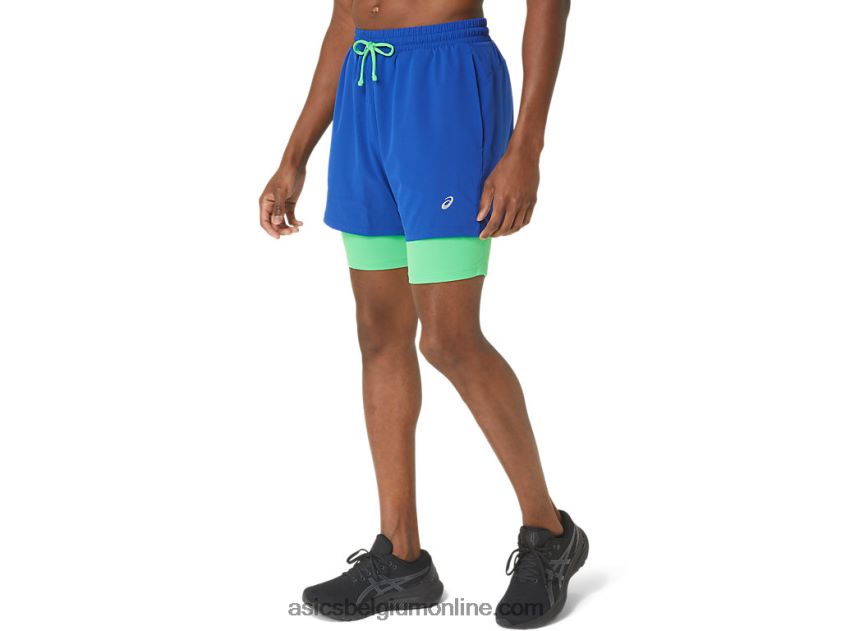heren nieuwe sterke hergebruikte run short V6HXR220 koninklijk/spoor Asics