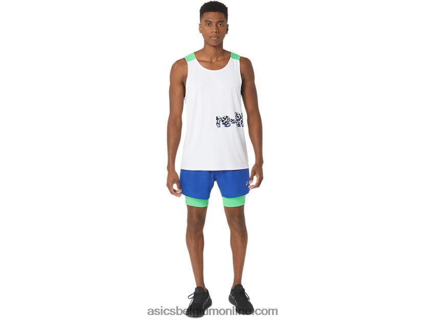 heren nieuwe sterke hergebruikte run short V6HXR220 koninklijk/spoor Asics