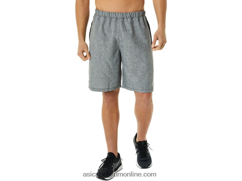 heren ready-set 9in het kort V6HXR2921 donkergrijs gemêleerd/zwart Asics