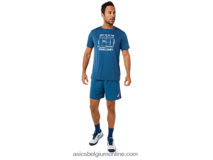 heren short met colourblocking V6HXR21493 licht indigo Asics