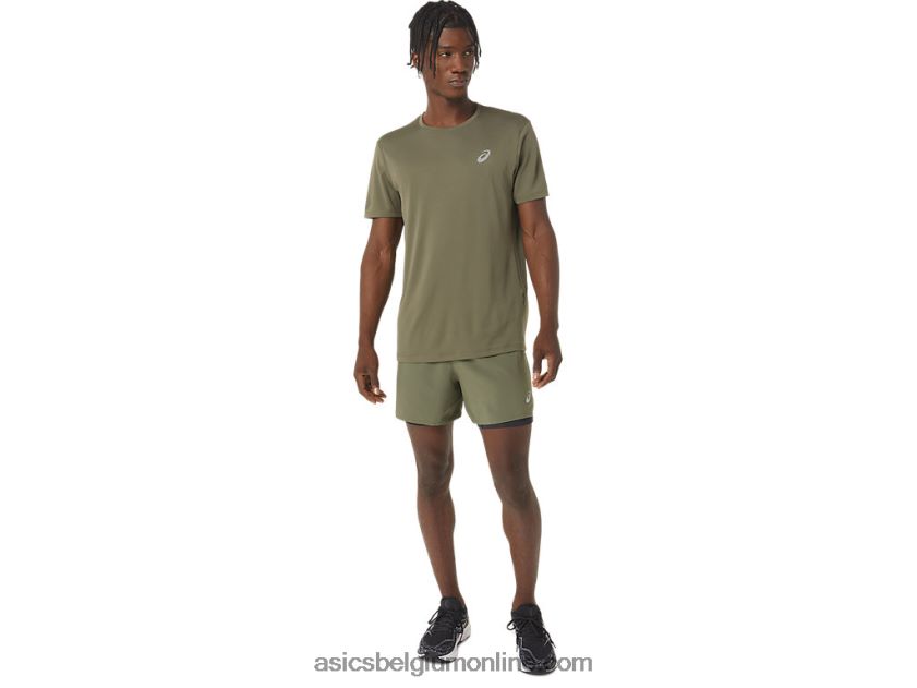 herenweg 2-n-1 5 kortom V6HXR21122 mantelgroen/performance zwart Asics