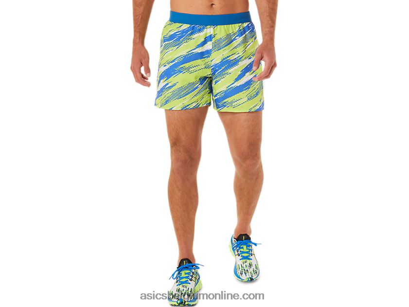 kleurinjectie short voor heren V6HXR21425 gevaar groen Asics