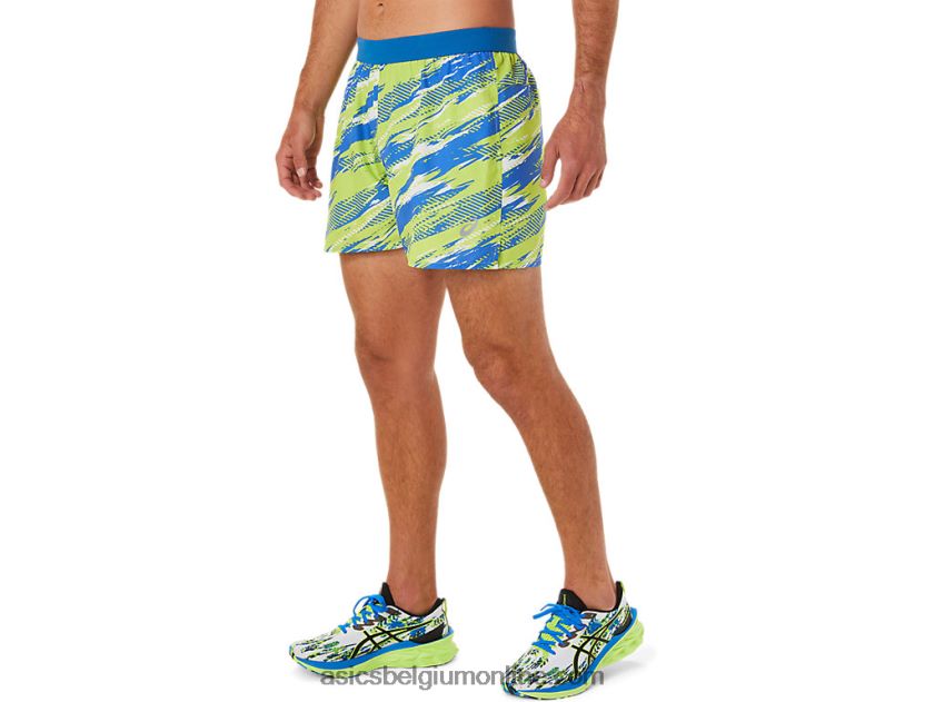 kleurinjectie short voor heren V6HXR21425 gevaar groen Asics