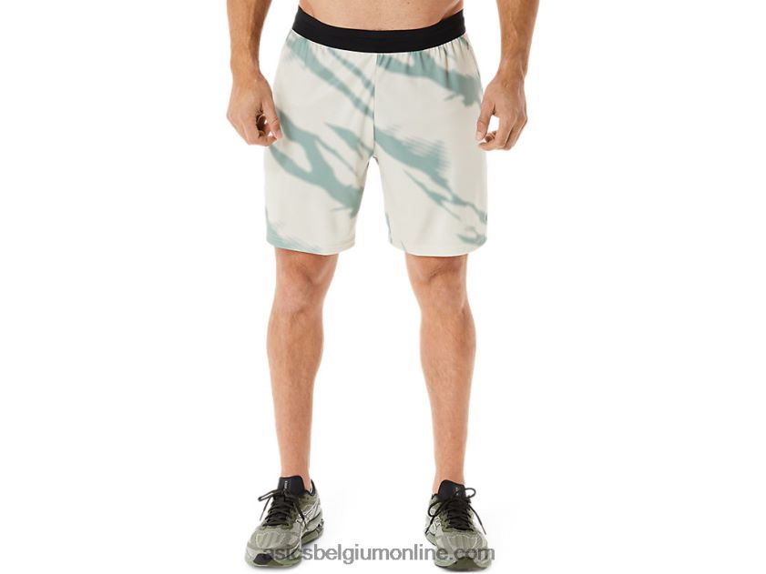 seizoensshort met all-over print voor heren V6HXR2993 rookgrijs/leigrijs Asics