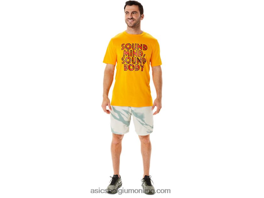 seizoensshort met all-over print voor heren V6HXR2993 rookgrijs/leigrijs Asics