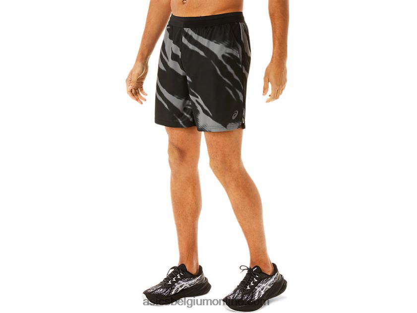 seizoensshort met all-over print voor heren V6HXR2995 performance zwart/grafietgrijs Asics