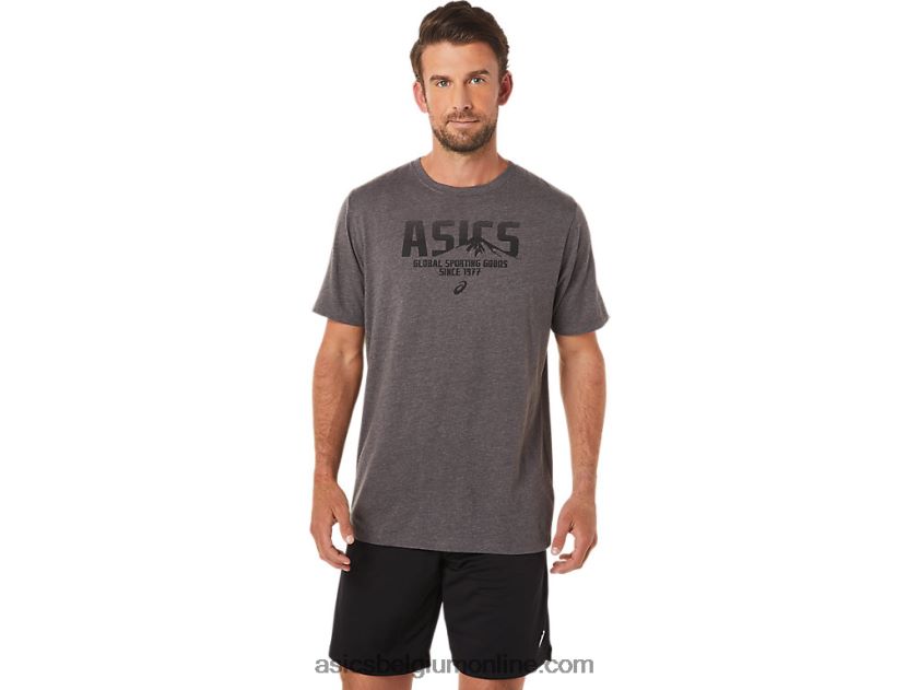 1977 mtn tee V6HXR21637 donkergrijze heide Asics