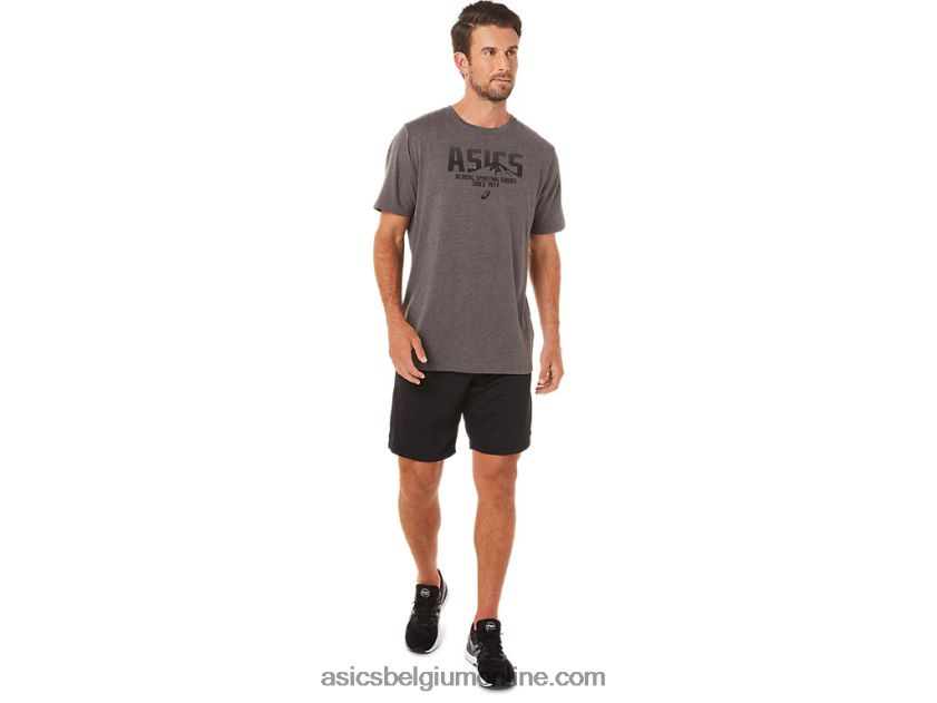 1977 mtn tee V6HXR21637 donkergrijze heide Asics
