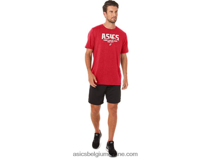 1977 mtn tee V6HXR221 klassieke rode heide Asics