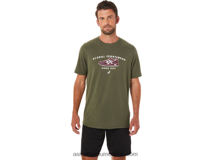 Sportkleding T-shirt uit 1977 V6HXR21654 olijf canvas Asics