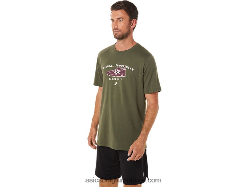 Sportkleding T-shirt uit 1977 V6HXR21654 olijf canvas Asics