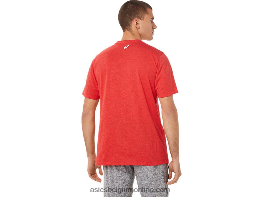 Sportkleding T-shirt uit 1977 V6HXR2781 klassieke rode heide Asics