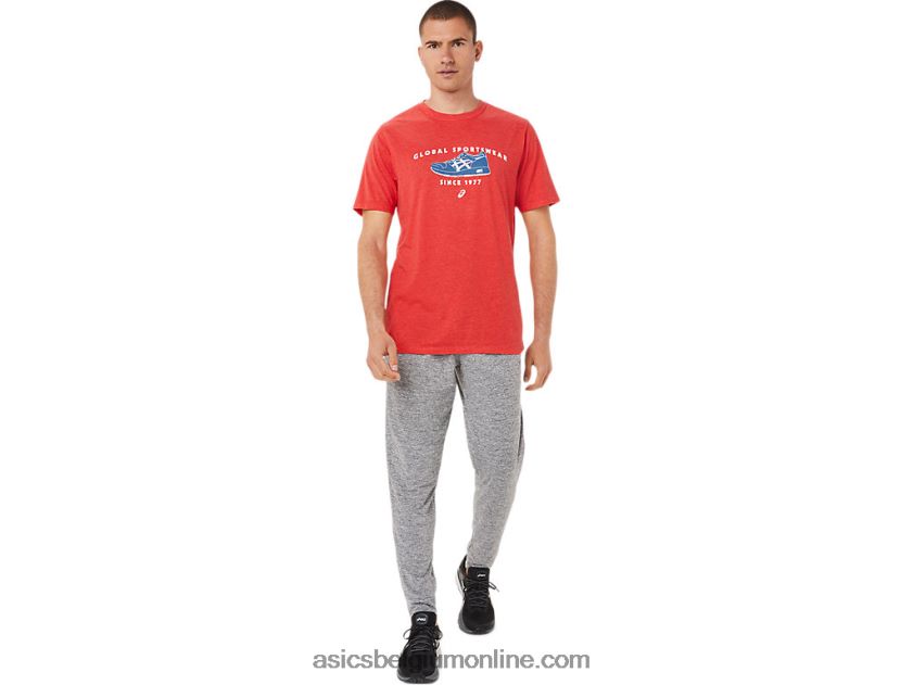 Sportkleding T-shirt uit 1977 V6HXR2781 klassieke rode heide Asics