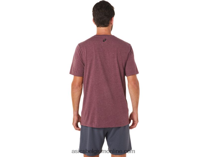T-shirt met korte mouwen en slogan V6HXR21607 diepe marsheide Asics