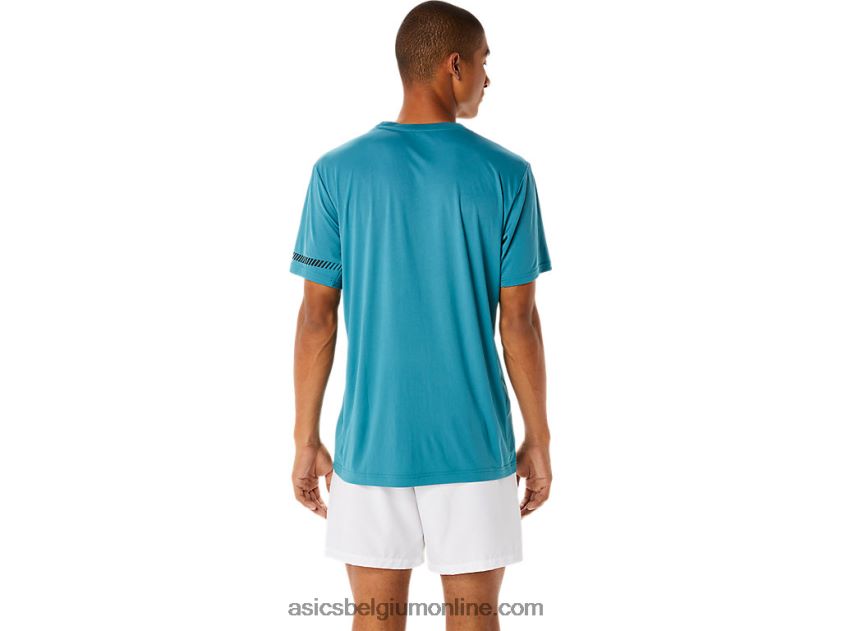 T-shirt met korte mouwen voor heren V6HXR21138 mistige pijnboom Asics