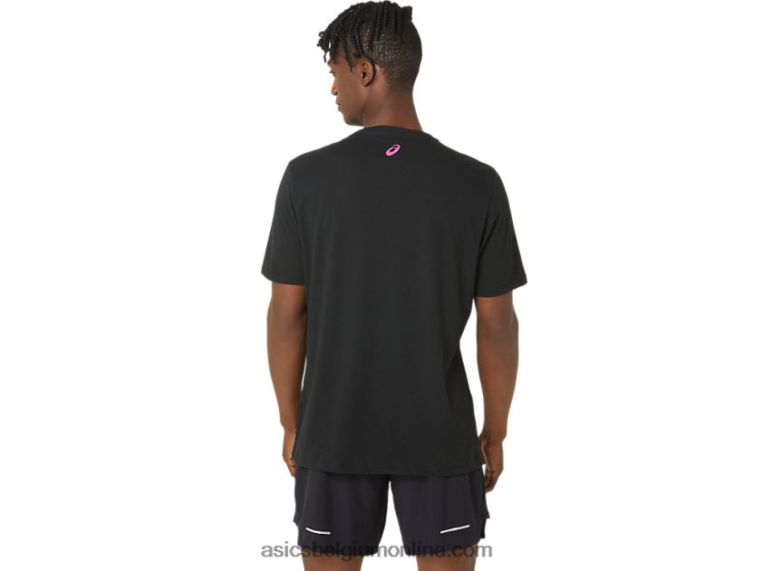 Uniseks atletiekshirt met grafische print V6HXR267 prestatie zwart Asics