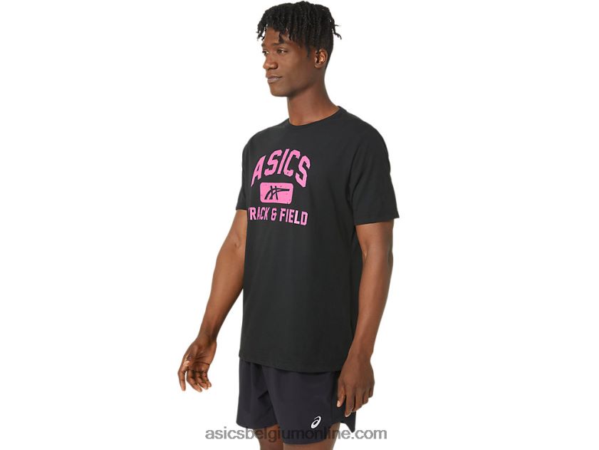 Uniseks atletiekshirt met grafische print V6HXR267 prestatie zwart Asics
