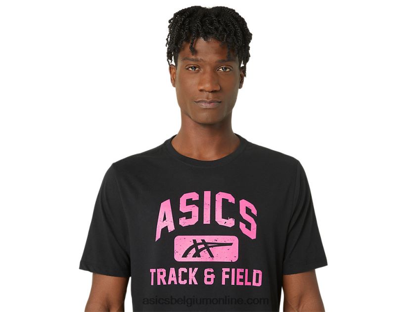 Uniseks atletiekshirt met grafische print V6HXR267 prestatie zwart Asics