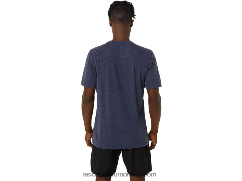 Unisex worstelen grafisch T-shirt V6HXR2826 peacoat heide Asics