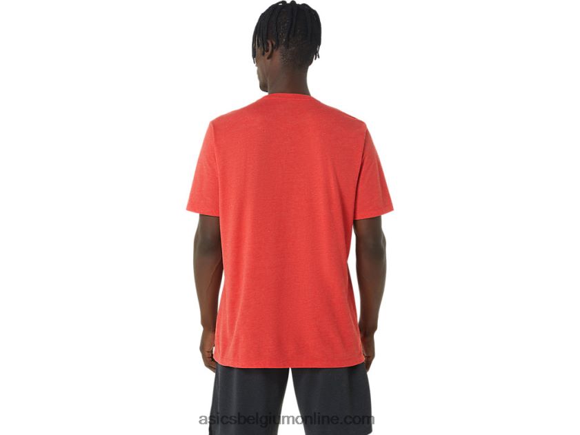Unisex worstelen grafisch T-shirt V6HXR2848 klassieke rode heide Asics