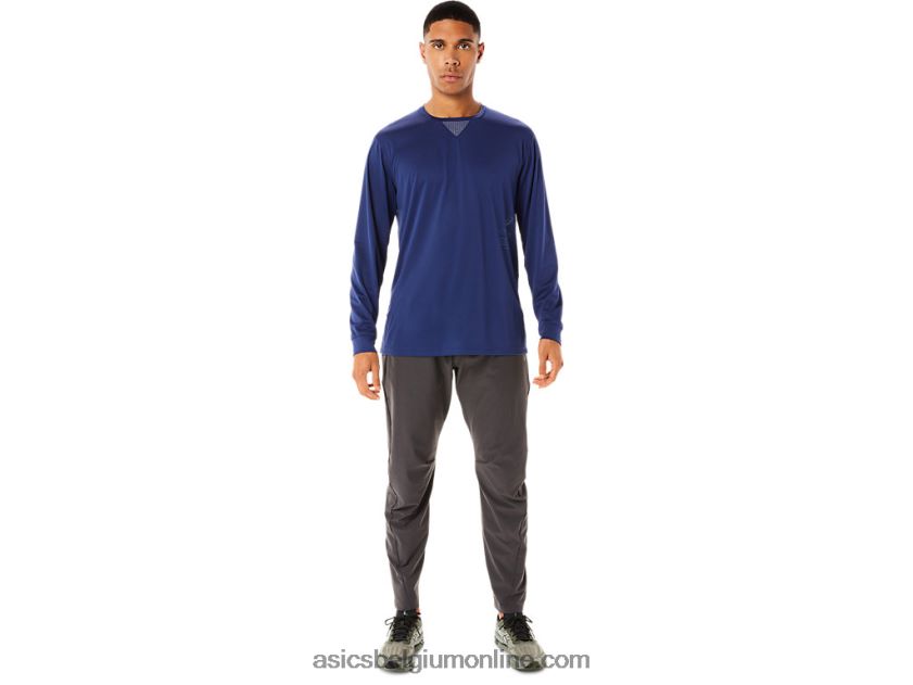 actibreeze verkoelende jacquardtop met lange mouwen voor heren V6HXR2992 diepe oceaan Asics