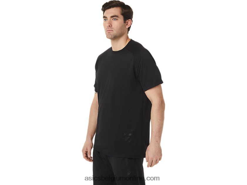 actieve top met korte mouwen voor heren V6HXR2753 prestatie zwart Asics